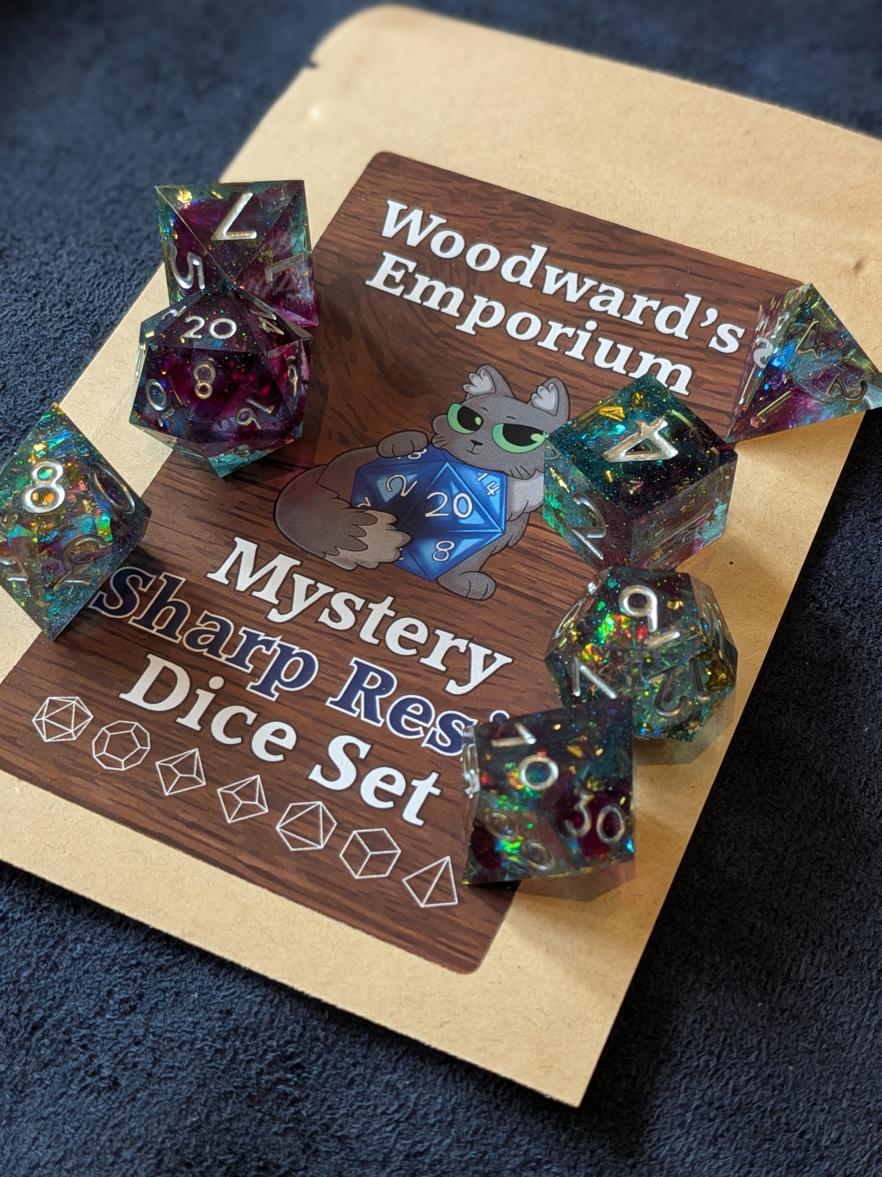 Mystery Sharp Resin Dice Set