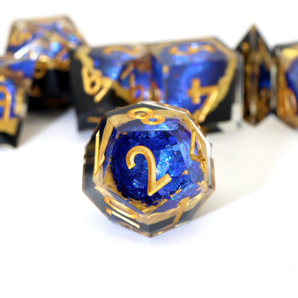 Sapphire Geode - Resin Dice Set