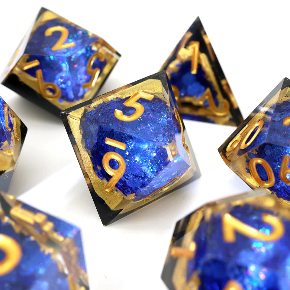 Sapphire Geode - Resin Dice Set